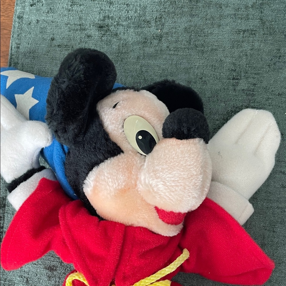 Vintage Disney Red Sorcerer Mickey Plush Toy - Classic Character Plush - Picture 2 of 6